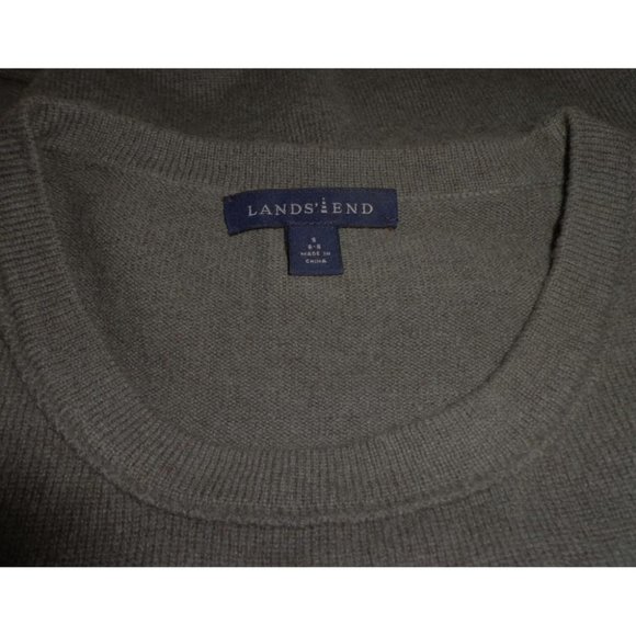 VGUC - LANDS' END Heather Brown 100% Cashmere Crewneck Sweater Size S - Picture 7 of 7